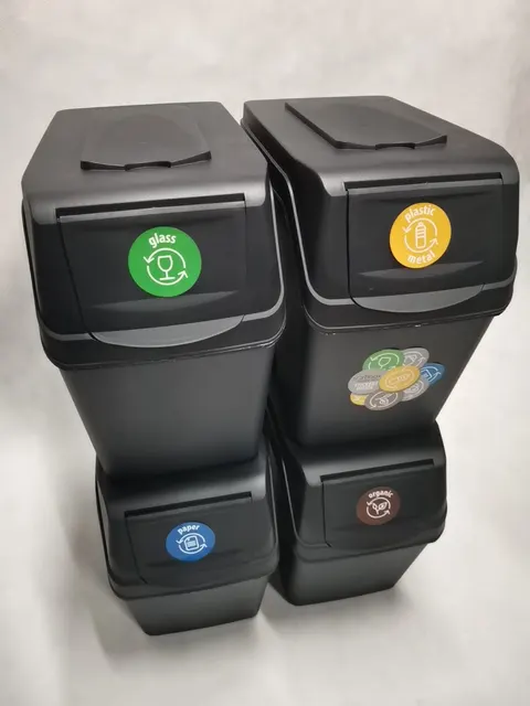 Prosperplast - SORTIBOX - kosz na śmieci 4x20l antracyt