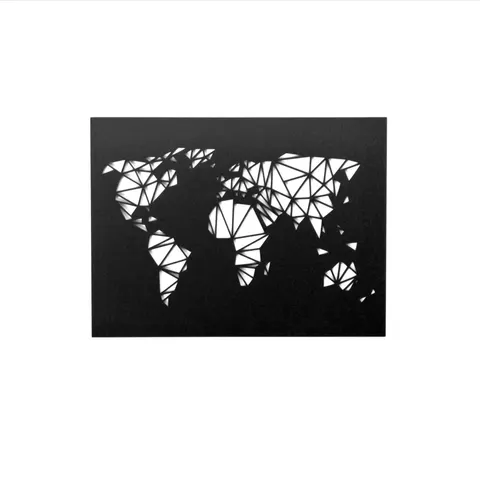 Drakaart - DEKORACJA ŚCIENNA – geometryczna mapa świata rozm. 58x44cm