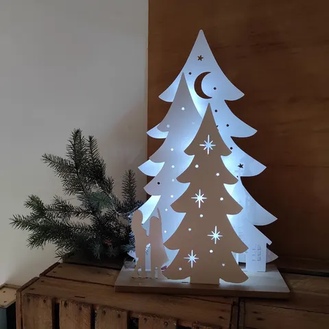 Drakaart - DEKORACJA ŚWIĄTECZNA LED - choinka 50 x 35 cm 040