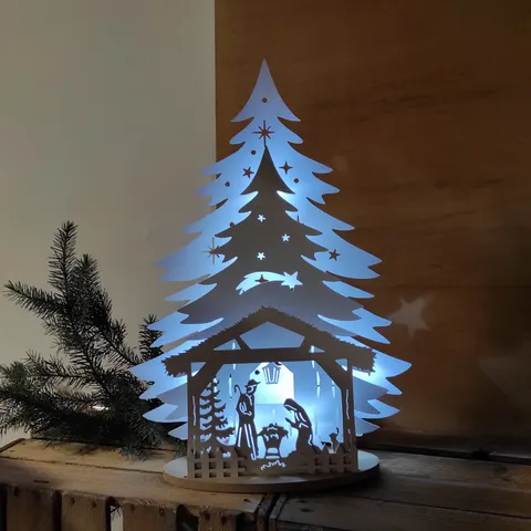 Drakaart - DEKORACJA ŚWIĄTECZNA LED - choinka 50 x 36 cm 041