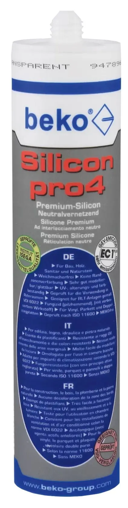 Beko - SILICON PRO4 - silikon uniwersalny bezbarwny 310 ml