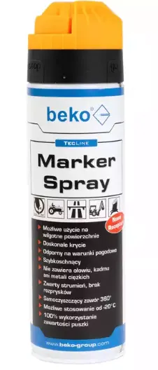 Beko - TECLINE - marker spray 500 ml pomarańczowy