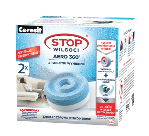 Ceresit - STOP WILGOCI - tabletki AERO 360 neutralne 2 x 450 g