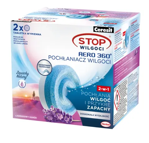 Ceresit - STOP WILGOCI - tabletki AERO 360 lawenda 2 x 450 g