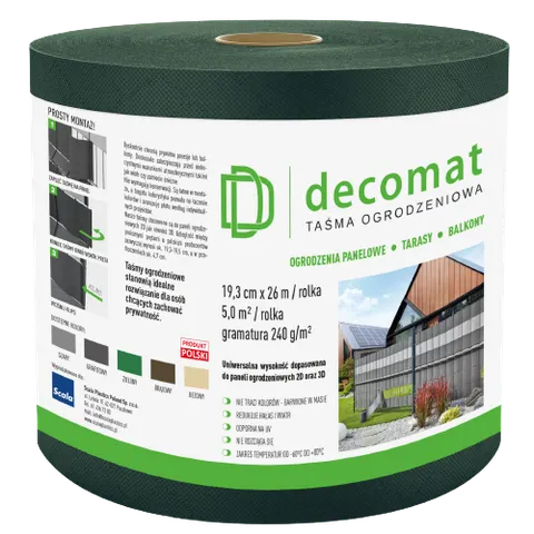 Scala Plastics - DECOMAT - taśma ogrodzeniowa 19,3x2600cm ZIELONA