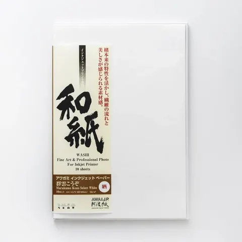 Japoński papier AWAGAMI Murakumo Kozo Select White - A4 20 arkuszy