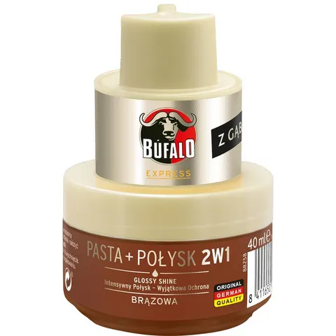 BUFALO Pasta do butów 40ml 2w1 Brązowa /10/