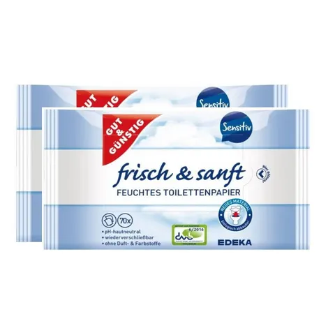 G&G Papier toaletowy nawilżony Sensitive 2x70szt DE
