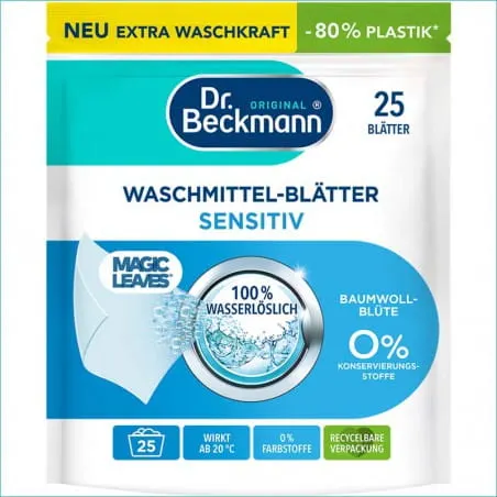 DR BECKMANN Magiczne Listki do prania Sensitive 25szt DE