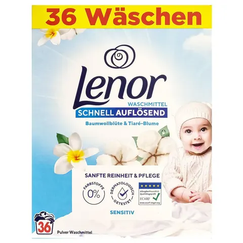 Lenor Proszek do prania Sensitive 1,98 kg 36 prań – niemiecki