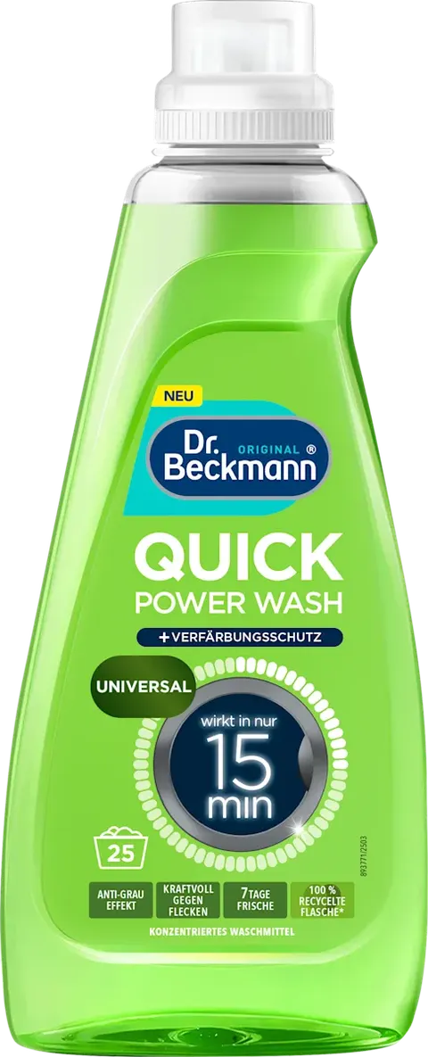Dr Beckmann Quick Power Wash Universal 800 ml – niemiecki koncentrat do prania, działa w 15 minut
