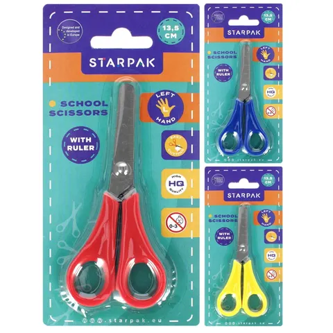 Nożyczki metalowe 13cm leworęczne z miarką STARPAK 533760