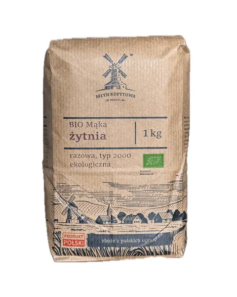 Mąka Żytnia Razowa Typ 2000 BIO 1kg - Młyn Kopytowa