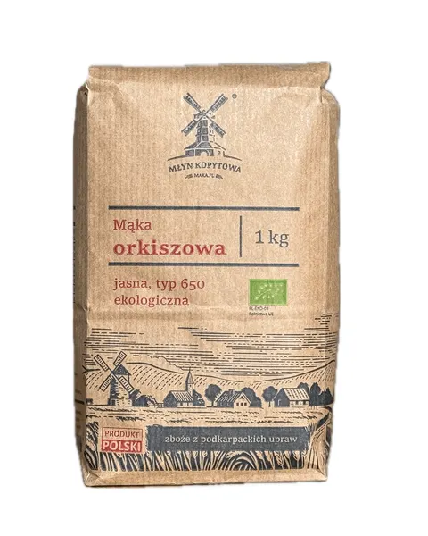 Mąka Orkiszowa Jasna Typ 650 BIO 1kg - Młyn Kopytowa