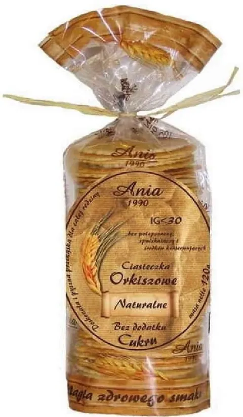 CIASTECZKA ORKISZOWE NATURALNE BEZ CUKRU 120 g - ANIA