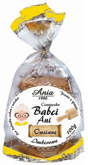 Ciasteczka Owsiane Imbirowe Babci Ani bez dodatku cukru 100g - Ania