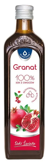 SOK Z OWOCÓW GRANATU 100% 490 ml - OLEOFARM