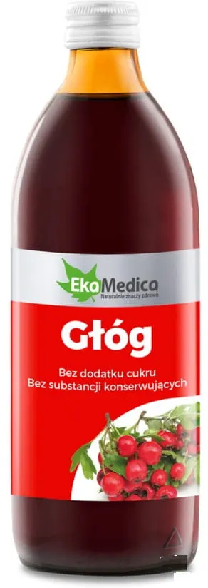 Sok z Głogu 100% 500ml - EkaMedica