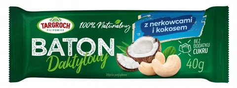 Baton Daktylowy z Kokosem i Nerkowcem 40g - Targroch