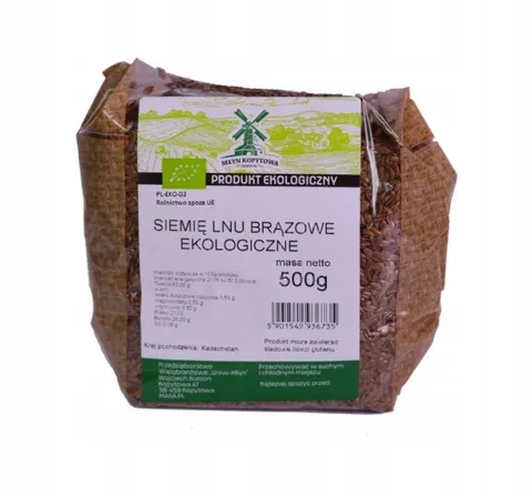 Siemię Lniane Brązowe BIO 500g - Młyn Kopytowa