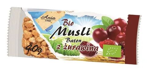 Baton Müsli z Żurawiną BIO 40g - Ania