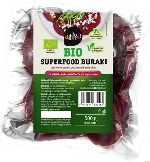 Burak Gotowany na Parze BIO 500g - A to dobre!