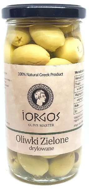 Oliwki Zielone Drylowane Greckie 360g - Iorgos
