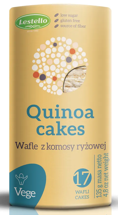 Wafle z Komosy Ryżowej Quinoa bezglutenowe 135g - Lestello