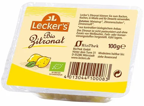 Skórka Cytrynowa Kandyzowana BIO 100g - Lecker's
