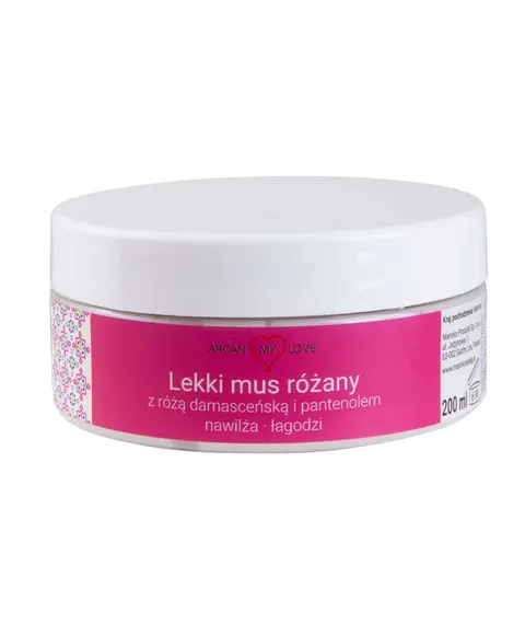 Lekki Łagodzący Mus Różany do Ciała 200ml - Argan My Love