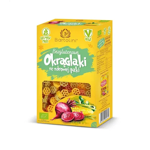 Makaron Kukurydziany Okrąglaki Dla Dzieci bezglutenowy BIO 250g - Bartolini
