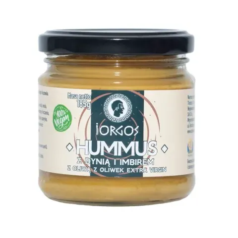 Hummus z Dynią Imbirem i Oliwą Extra Vrgin 185g - Iorgos