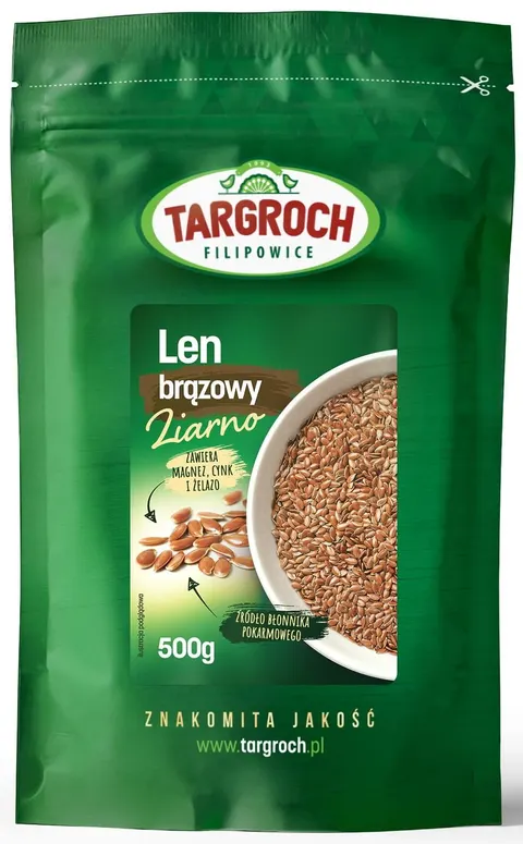Len Brązowy Siemię Lniane Ziarno 500g - Targroch