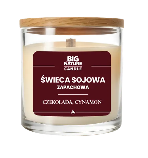 Świeca Sojowa Zapachowa Czekolada-Cynamon 155 g - Big Nature