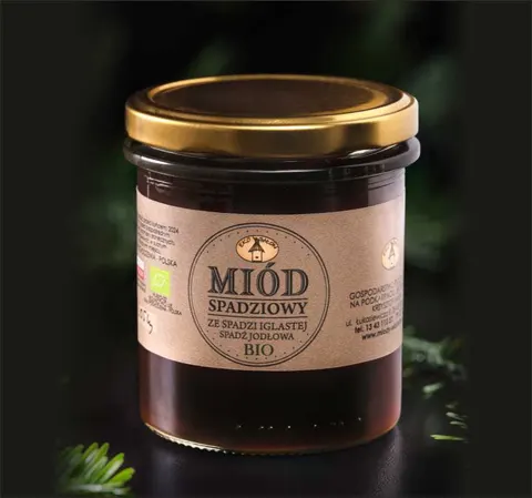 Miód Spadziowy Ze Spadzi Iglastej - Jodłowej BIO 440g - Bałon
