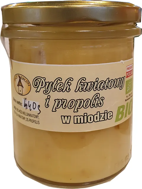 Pyłek Kwiatowy z Propolisem w Miodzie BIO 440g - Bałon