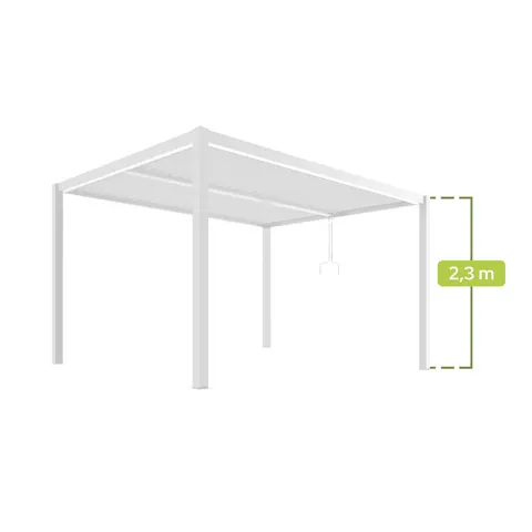 PERGOLA OGRODOWA LUXE 3x4 BIAŁA ALUMINIOWA Z LED