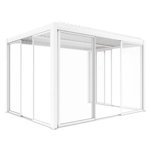DRZWI PRZESUWNE SZKLANE LUXE 370X218 CM DO PERGOLI 4M BIAŁY