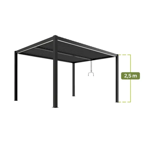 PERGOLA OGRODOWA LUXE 3X4X2.5M ANTRACYT Z LED