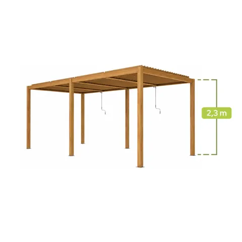 PERGOLA OGRODOWA LUXE 5.8x3x2.3M LED KOLOR DREWNA V2