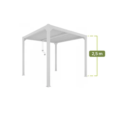 PERGOLA OGRODOWA LUXE 4x4x2,5 M BIAŁA Z OŚWIETLENIEM LED