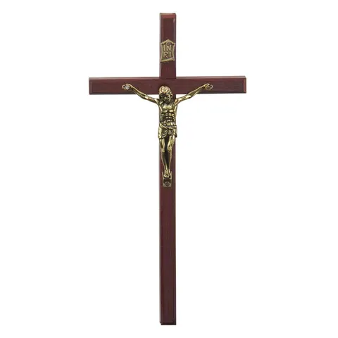Krzyż wiszący drewniany ciemny 12,5 cm