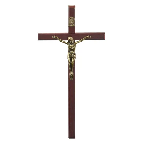 Krzyż wiszący drewniany ciemny 15 cm