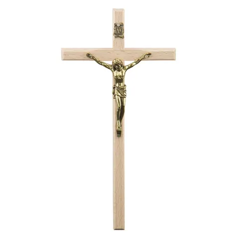 Krzyż wiszący drewniany jasny 19,5 cm