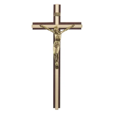 Krzyż wiszący ciemny złoty 26 cm
