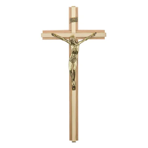 Krzyż wiszący jasny-złoty 26 cm