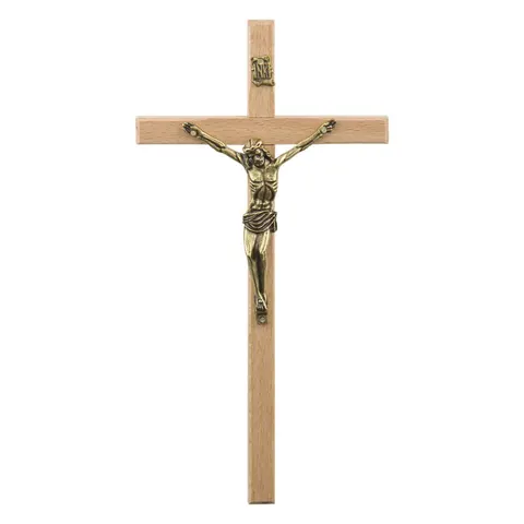 Krzyż wiszący drewniany, jasny 21,5 cm
