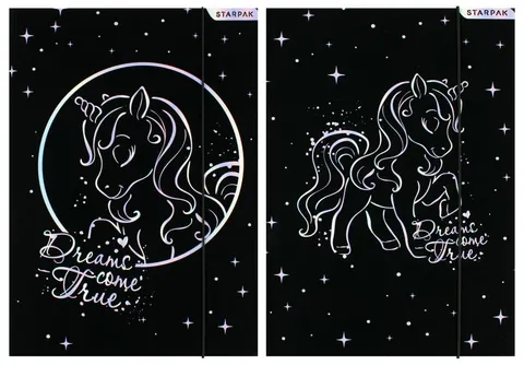 Teczka z gumką A4 Unicorn black STARPAK 536514
