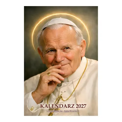 Kalendarz Papieski 2027 ŚCIENNY z Janem Pawłem II 20x29,5 cm
