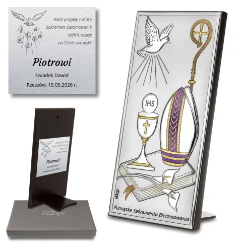Nowoczesny obrazek religijny pamiątka bierzmowania DS150-c